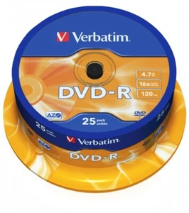 VERBATIM 43522 DVD-R AZO 4.7GB 16X Matt Silver Surface 25 Pack - Picture 1 of 1