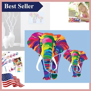 Adorable Elephants Paint by Numbers - Artistic Gift for All Occasions - Picture 1 of 9