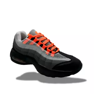 Men's Air Cushion Lightweight Running Sneakers with Breathable Mesh Orange/Grey - Picture 1 of 3