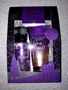 VICTORIAS SECRET LOVE SPELL MINIS GIFT SET CHRISTMAS BOX/SET TRAVEL SIZE 2PC NEW - Picture 1 of 4