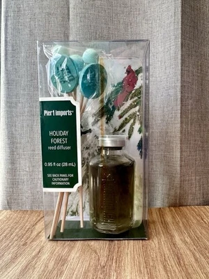 Pier 1 Imports Reed Diffuser Holiday Forest Fragrance .95 fl oz Glass Bottle NEW - Image 1 of 4