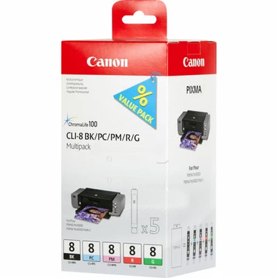 Canon Multipack CLI 8 BK-PC-PM-R-G - Drucker Patronen Sonderposten - Bild 1 von 2
