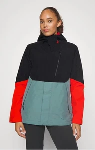 Volcom Aris Ins Gore Ski Jacket Color Block Black/orange Women’s Sz. Med - Picture 1 of 21