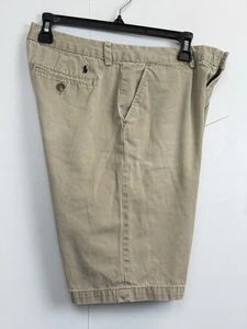 Polo Ralph Lauren Shorts Boys Size 20 Beige Khaki Cotton Navy Pony Logo - Picture 1 of 6