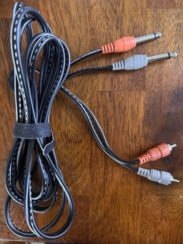 Cable tándem de audio blindado doble 1/4" TS macho a RCA macho 12 pies Foto 1 de 1