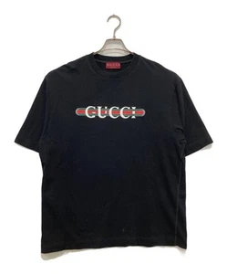 T-shirt uomo Gucci in jersey di cotone nera con stampa logo taglia L usata - Foto 1 di 5