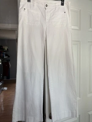 Женские белые расклешенные джинсы Michael Kors Selma с широкими штанинами размер 8 - Изображение 1 из 4