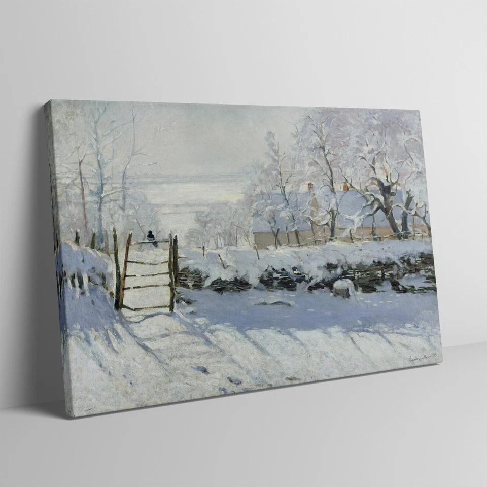 The Magpie, Claude Monet, 1868, Famous Painting, Canvas Wrap Wall Art Print - Image 1 of 4