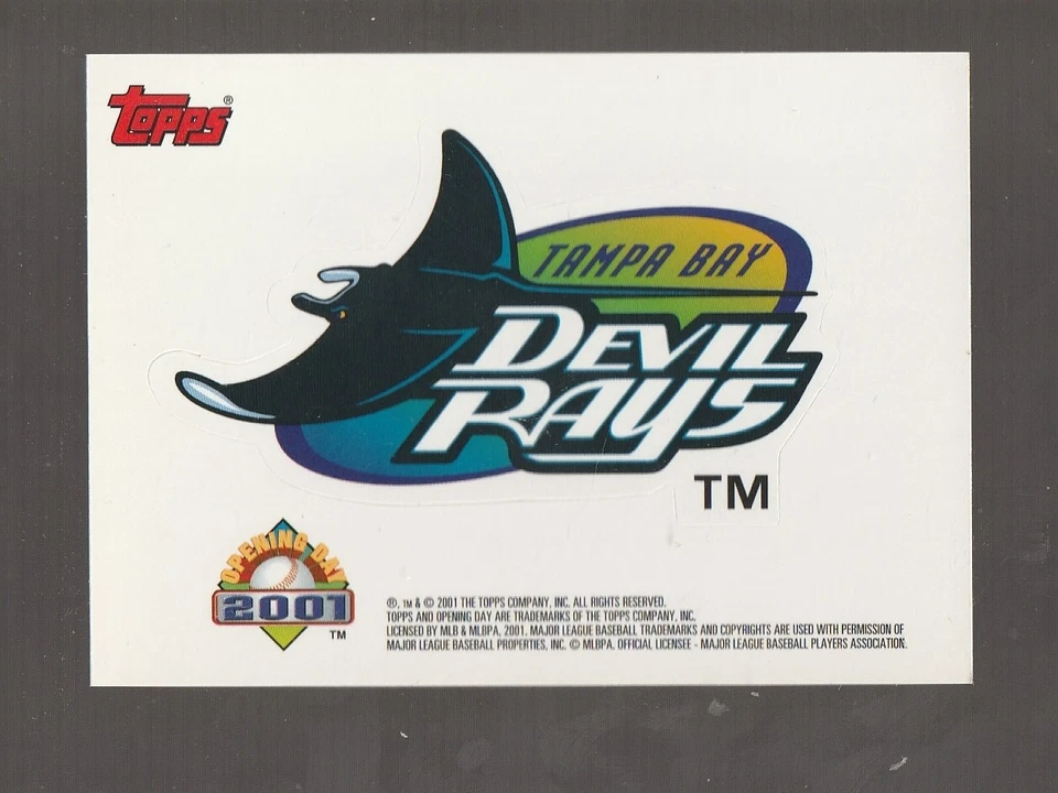 2001 Topps Opening Day Tampa Bay Rays insert team sticker - Image 1 of 1