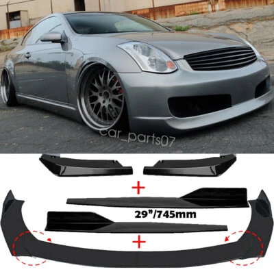 For Infiniti G35 G37 M35 Saloon Gloss Front Bumper Chin Lip Spoiler Splitter Foto 1 de 4