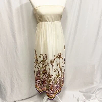 Moda International Boho Cream Floral Strapless Maxi Dress - Image 1 of 4
