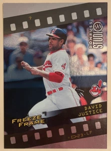 DAVID JUSTICE - 1998 STUDIO FREEZE FRAME card #7 sn 1267/4500 - Picture 1 of 2