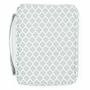 Cubierta bíblica para niñas portalibros patrón enrejado con bolsillo y mango (gris) - Imagen 1 de 3