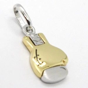 Gelb Gold Anhänger Weiß 750 18K, Boxhandschuh Von Boxing, Boxen, Made IN Italien - Bild 1 von 7