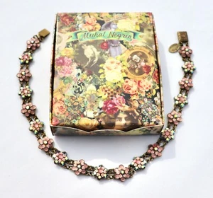 MICHAL NEGRIN COLLIER HALSKETTE ROSA SWAROVSKI KRISTALL UND AURORA BOREALIS, VERPACKT - Bild 1 von 8