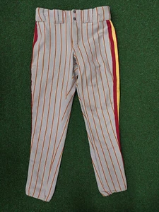 Vintage 1990s Betlin Baseball Pants Gray w/ Cardinal/Gold Pinstripe- Made In USA - Picture 1 of 6