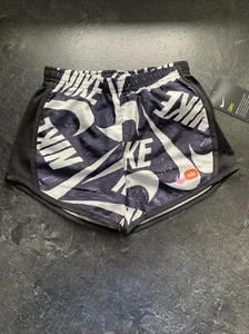 Nike Little Girls 6X Black White Pink Logo Athletic Shorts Lined Panty NWT - Picture 1 of 3