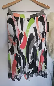 Worthington Women's Size XL Elastic Waist Multi Brush Print Pleated Pull On... - Picture 1 of 5