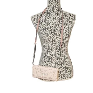 Borsa donna GUESS pieghevole tracolla panna/beige tasche leggera festa - Foto 1 di 8