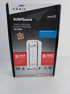 ARRIS Surfboard Docsis 3.0 Cable Modem And AC1600 Dual Band Wi-Fi Router - Picture 1 of 7