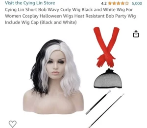 Weinende Lin kurze Bob Perücke wellig Locken Haare Cosplay Kostüm Halloween Party - Bild 1 von 3
