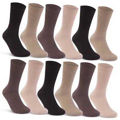 Diabetic Socks 100% Cotton Socks No Elastic Mens Womens 4 | 8 | 12 Pairs - Image 1 of 4