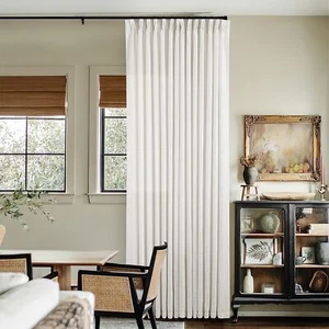 Thick Linen Semi Sheer Curtains 90 Inches Long for Living Room Bedroom Light ... - Picture 1 of 9