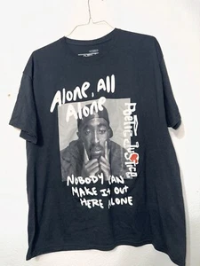 Tupac Poetic Justice T-Shirt Men 2XL Black Graphic Tee Nobody Can Make It Alone - Picture 1 of 4