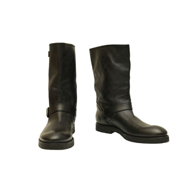 Faux Leather Louis Vuitton Black Men's Long Boots