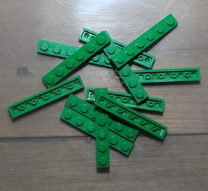 LEGO 3666 Dark Green Plate 1x6 Qty 12 - Picture 1 of 1