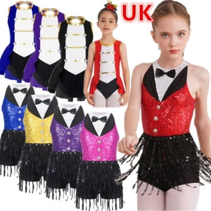 UK Girls Circus Ringmaster Performance Costume Dance Leotard Cosplay Fancy Dress - Picture 1 of 104