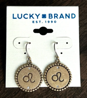 Lucky Brand brass plated crystal Leo earrings. - Image 1 of 2
