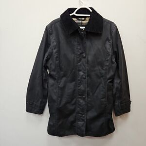 Barbour Lightweight NewMarket Waterproof Jacket Coat Black UK 14 Tartan Lined