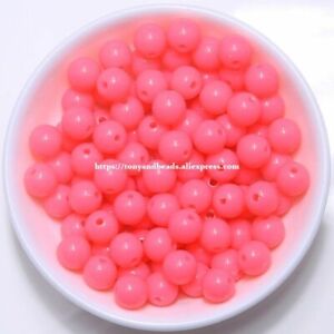 50/100/250pcs Fluorescence Acrylic Beads 6/8/10mm Round Loose Spacer Bead Jewelr