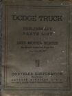 ORIGINAL 1937 DODGE TRUCK PRELIMINARY PARTS LIST MANUAL JANUARY 20 1937 D-4093