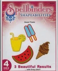 Spellbinders Sweet Treats 4 dies S4-276 Cut Emboss Stencil Shapeabilities Summer - Picture 1 of 1