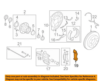 Adaptador de freno trasero Ford OEM 08-14 E-350 Super Duty 8C2Z2B511A Foto 1 de 2