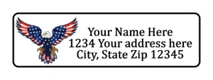 400 etiquetas de dirección de devolución personalizadas Bald Eagle. 1/2 pulgada por 1 3/4 pulgada - Imagen 1 de 1
