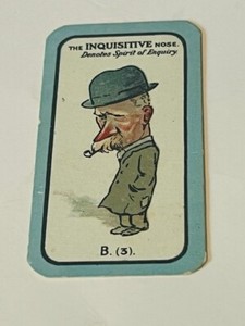 Carreras Tobacco 1927 Trading Card Cigarette Nose Game Inquisitive Rain Coat vtg