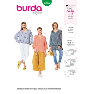 Burda 6266 SUPER EINFACH Nähmuster 3x Damen Sommer Freizeit Tops Größe 8 - 18 - Bild 1 von 8