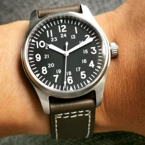 Reloj Hombre 39mm NH35A Automático 20Bar Estuche Cepillado Cristal Zafiro Correa Cuero - Imagen 1 de 6