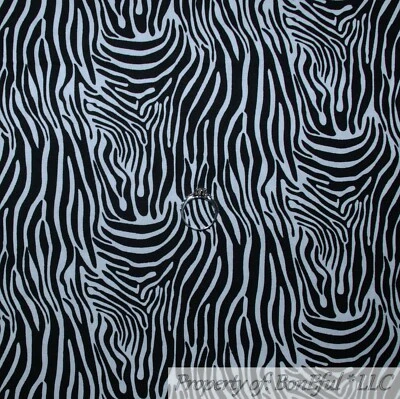 Edredón de algodón BonEful de tela FQ negro blanco blanco y negro estampado de piel de cebra salvaje zoológico africano Foto 1 de 4