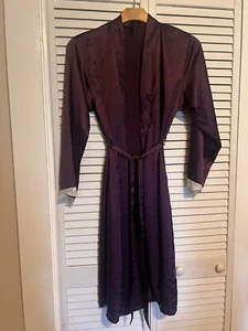 JONES NEW YORK women’s Size Small S Robe Satin Long Length Purple - Picture 1 of 7
