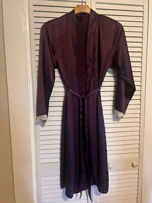 JONES NEW YORK women’s Size Small S Robe Satin Long Length Purple - Image 1 of 4