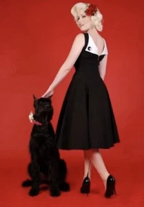 Bettie Page By Tatyana Keyhole Front, Open Back Swing Dress - Picture 1 of 5
