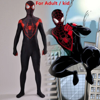 The Amazing Spider-man Miles Morales Jumpsuit Cosplay Bodysuit Costume Halloween - Image 1 of 4