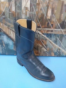 JUSTIN Women 77165 Black Leather WESTERN/COWBOY/ROPER BOOTS sz 7.5 B - Picture 1 of 12