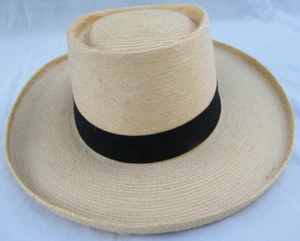 Panama Style Palm Leaf Hat Made by Maya Quiche Indians In Guatemala Size 58 - Picture 1 of 7