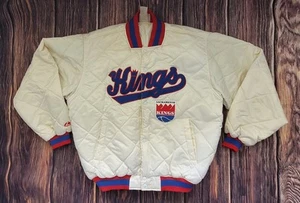 Vintage Majestic SACRAMENTO KINGS White Quilted Jacket Men's 2XL? [See Desc] - Picture 1 of 17