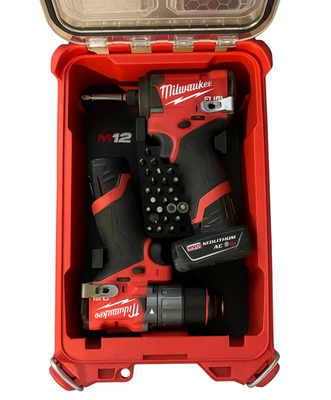 M12 Fuel Impact Driver and Hammer Drill Combo Kit Milwaukee Packout Insert